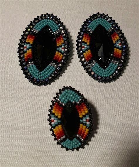 Earrings And Ring Set Cross Beads Designs Bead Work Beaded