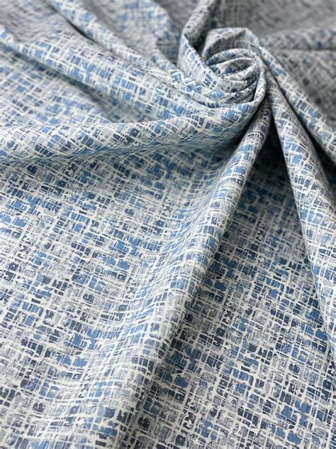 Blue And White Geometric Modern Home Decor Or Upholstery Fabric Etsy