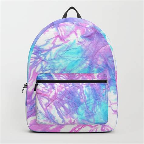Tie Dye Blue Pink And White Backpack Tie Dye Backpacks White