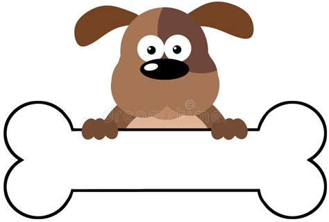Cartoon Dog Over A Bone Banner Stock Vector Illustration Of Copy