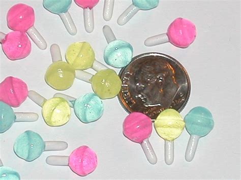 3pc Lot Little Dollhouse Miniature Lollipops Candy Food Findings Craft