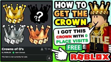 I Got The Free Golden Crown Of Os With 0 Place Visits Roblox Youtube