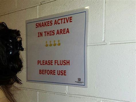 There Is A Sign On The Wall That Says Snakes Active In This Area Please