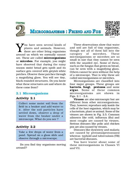 NCERT Book Class Science Chapter Microorganisms Friend And Foe PDF