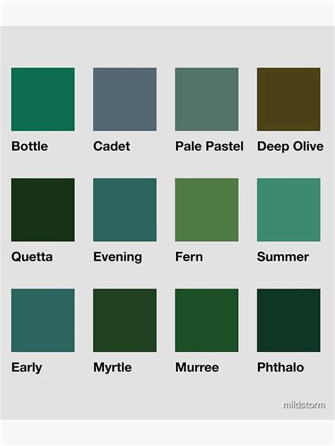 Quot Shades Of Green Quot Poster By Mildstorm Redbubble