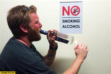 No Smoking Alcohol Sign Trolling