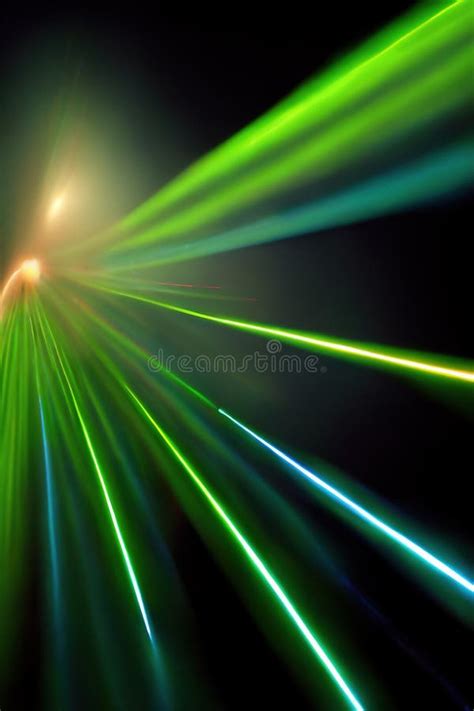 Rays Motion Blur Light Neon Green Blue Color Laser Ai Generated Stock