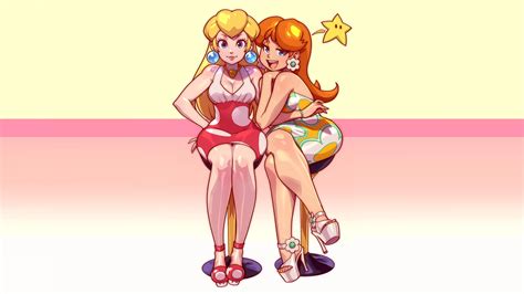 Wallpaper Illustration Anime Cartoon Super Mario Princess Peach Daisy 2560x1440 Cryzeen