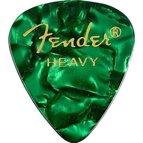 Fender 351 Premium Celluloid Guitar Picks 12 Pack Green Moto Heavy
