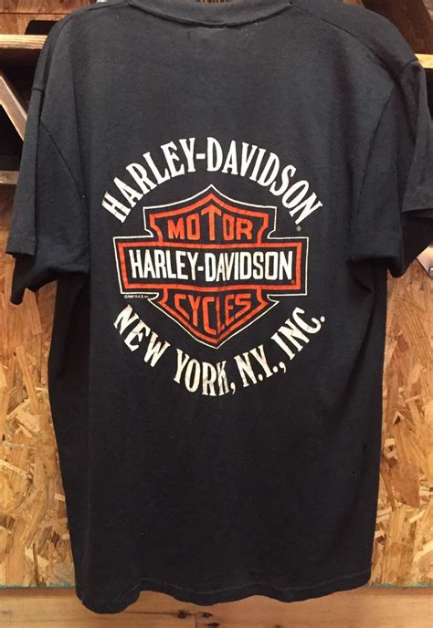 1987 New York City Harley Davidson Vintage T Shirt L Xl Etsy