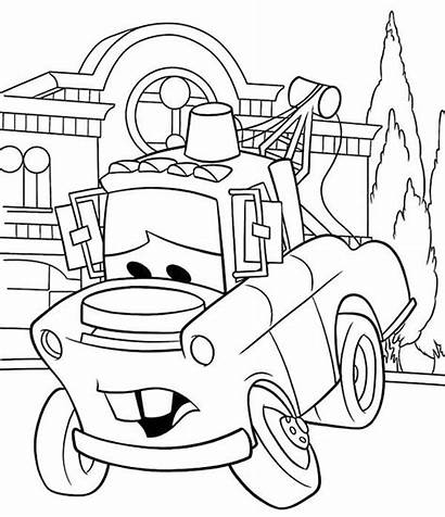 Coloring Mater Tow Pages Sad Feeling Cars