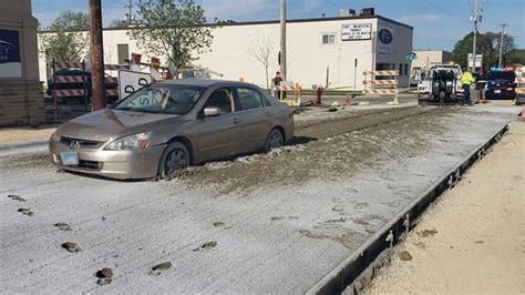 Woman Arrested After Driving Through Fresh Concrete While Fleeing