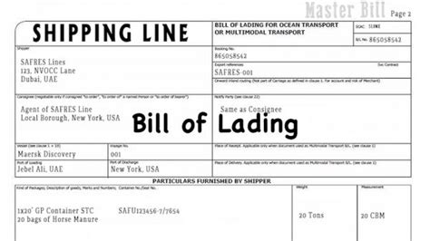 Vận đơn Bill Of Lading Là Gì