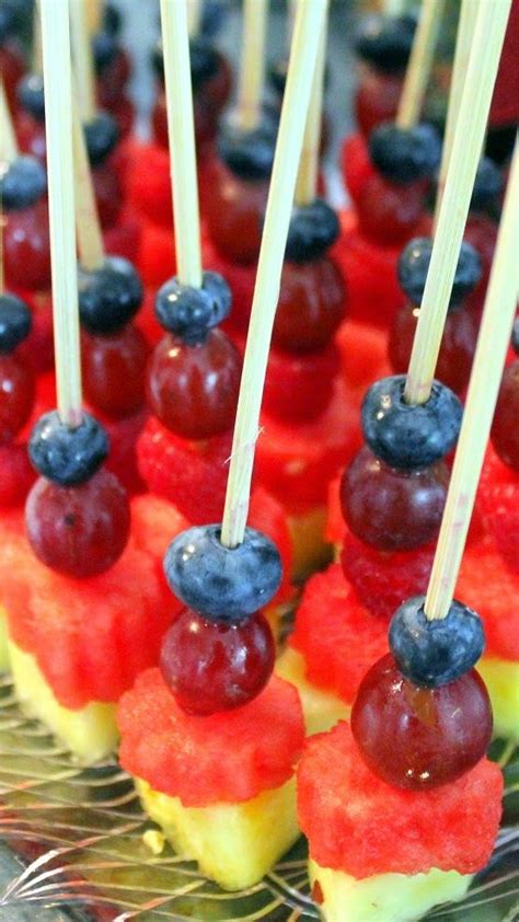 I searched the internet for the most creative christmas party appetizer recipes to wow your guests. Mini Fruit on a stick Skewers Appetizers - 52 Catering ...