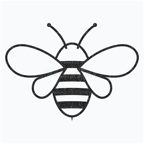 Logo Of The Bee Black And White Bee Icon Vector Illustration With
