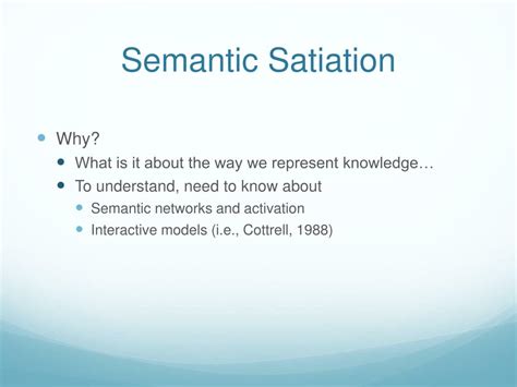 Ppt Semantic Satiation And Lexical Ambiguity Resolution Powerpoint