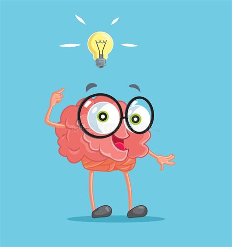 Brain Cartoon Character Having An Idea Stock Vector Illustration Of