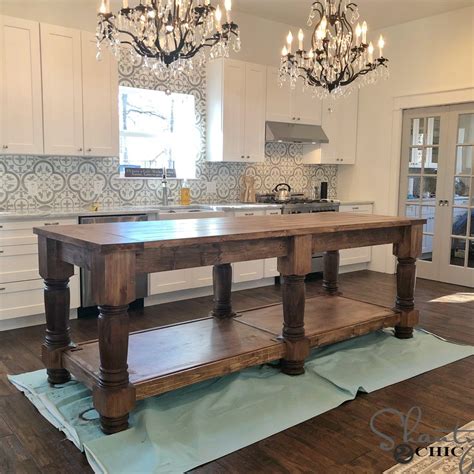 A rustic kitchen island could be made from old barn wood or old pallet wood and using reclaimed wood for a unique look. DIY Rustic Farmhouse Island | Build kitchen island, Rustic kitchen island, Kitchen island plans