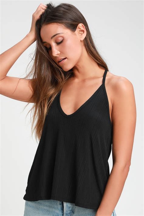 Free People Slinky Slink Black Tank Top Racerback Tank Top Lulus