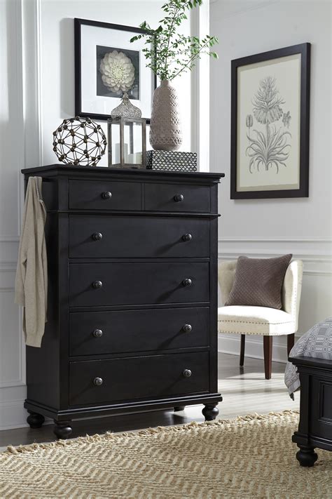 Oxford Rubbed Black 5 Drawer Chest 536224811 At Turners Fine Furniture
