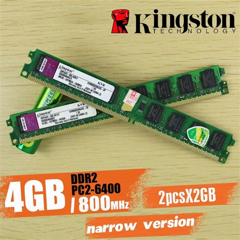 Kingston Desktop Memory 4gb 2pcsx2gb 4g 800mhz Pc2 6400 Ddr2 Pc Ram