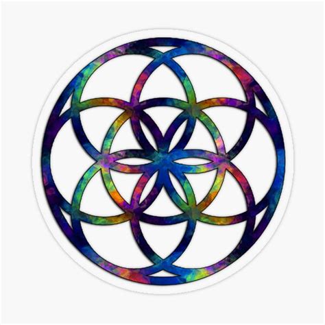 Seed Of Life Sacred Geometry Fractal Sticker By Rickitywrecked