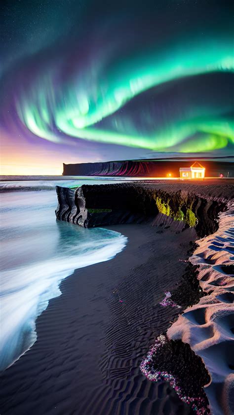 Chasing The Northern Lights At Icelands Black Sand Beach