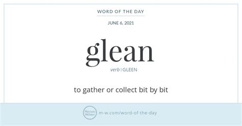 Word Of The Day Glean Merriam Webster