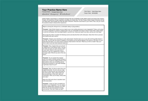 Play Therapy Guided Imagery Worksheet Pdf Therapybypro