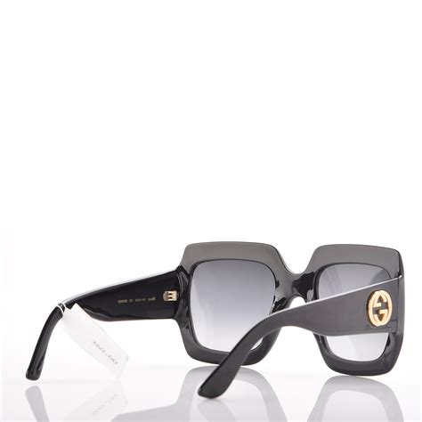 gucci acetate square frame sunglasses gg0053s black 221808 fashionphile