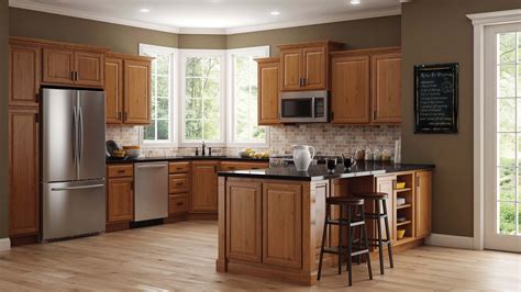 Findley myers beacon hill red oak kitchen cabinets other. Hampton Wall Kitchen Cabinets in Medium Oak - Kitchen - The Home Depot