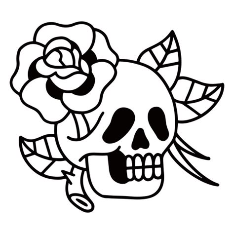 Rose Flower Skull Tattoo Png And Svg Design For T Shirts