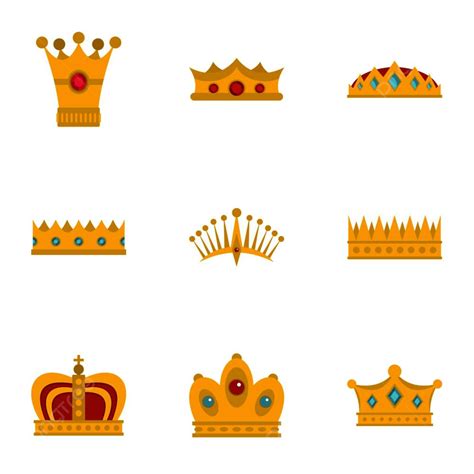 Crown Set Vector Hd Images Gold Crown Icon Set Web Royal Baron Png