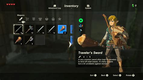 Weapon Durability X2 The Legend Of Zelda Breath Of The Wild Switch
