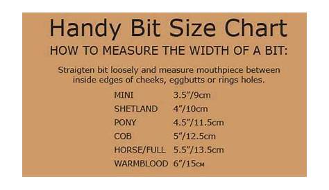 horse bit size chart