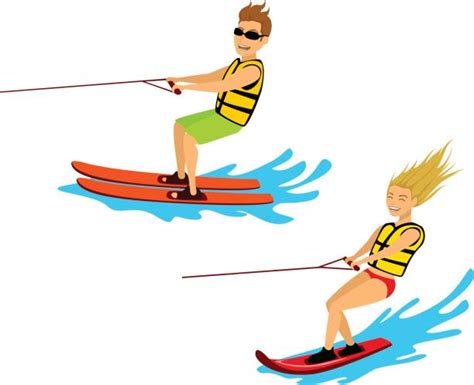 Water Skiing Illustrations Royalty Free Vector Graphics And Clip Art
