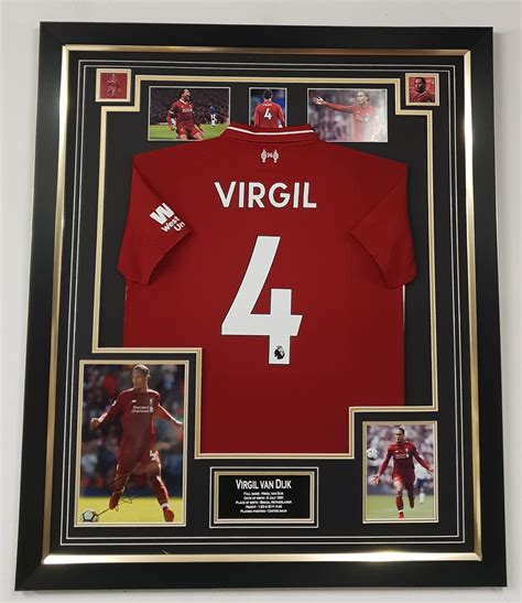 Virgil Van Dijk Signed Photo With No4 Liverpool Football Shirt Framed