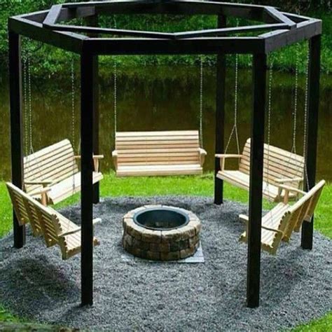 Swings Around Fire Pit Plans Porch Swings Fire Pit Circle Porch
