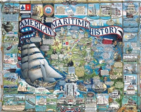 American Maritime History Jigsaw Puzzle 1000 Pieces Made In Usa White