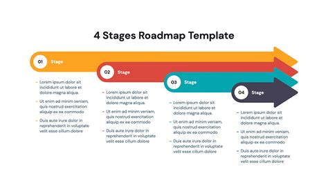 4 Stages Free Roadmap Powerpoint Template Download Now