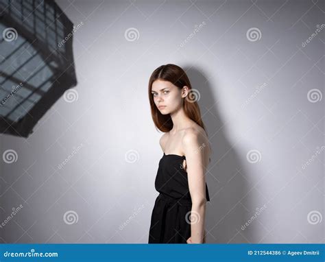 Pretty Woman Naked Shoulders Model Luxury Glamor Portrait Stock Photo Image Of Adult