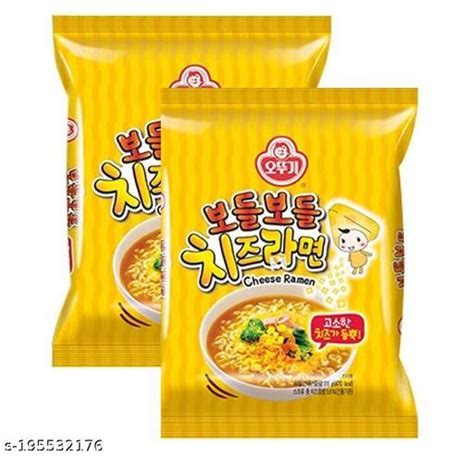 Ottogi Cheese Ramen Korean Style Instant Noodles Vegetarian111gmx 2pack