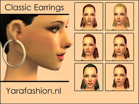 Mod The Sims Yarafashionnl Classic Earrings Mesh 6 Recolors