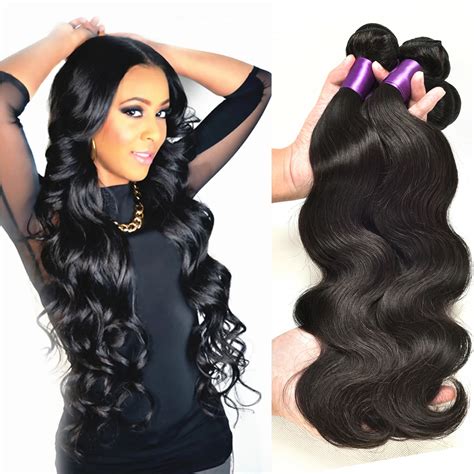 On Sale Wowigs Virgin Brazilian Hair Weave Bundle Deals 3 Pcs Natural Black Brazillian Body Wave