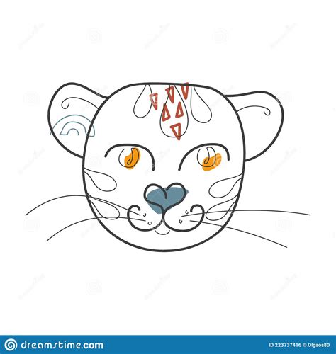 Muzzle Cute Sly Tiger With Spots Stock Vector Illustration Of Black