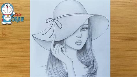 How To Draw A Girl Wearing Hat Step By Step Pencil