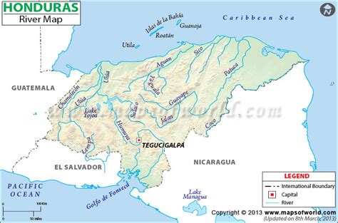 Stepmap Maps Honduras Map With Topography And Rivers