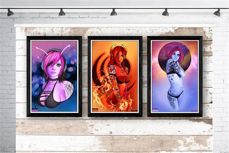 Sale Any 3 Sexy Martian Girl Pin Up Signed By The Artist Etsy