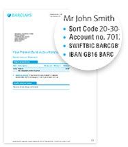 To find your sort code and account number: Find Sort Code and Account Number | Barclays