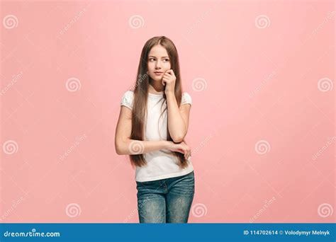 Young Serious Thoughtful Teen Girl Doubt Concept Stock Photo Image